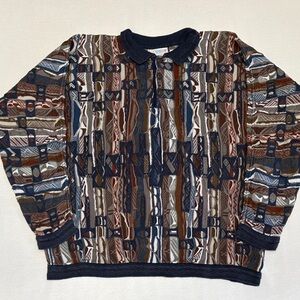 Authentic COOGI Vintage Polo Sweater- 3D Knit